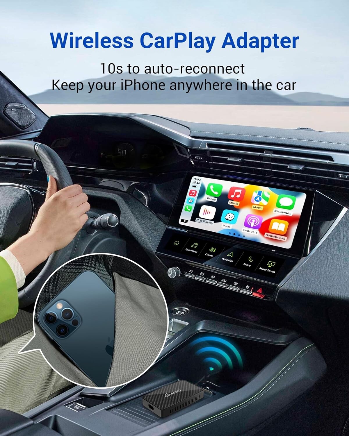 Ottocast Multimedia AI BOX Play2Video Pro Wireless Carplay Adapter w/Youtube+TK