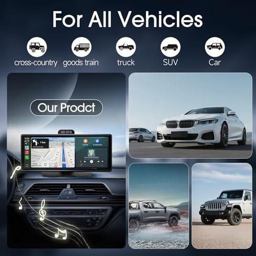 Wireless Carplay Screen for Car, 10.26″ Portable Car Radio with 10.26 inch