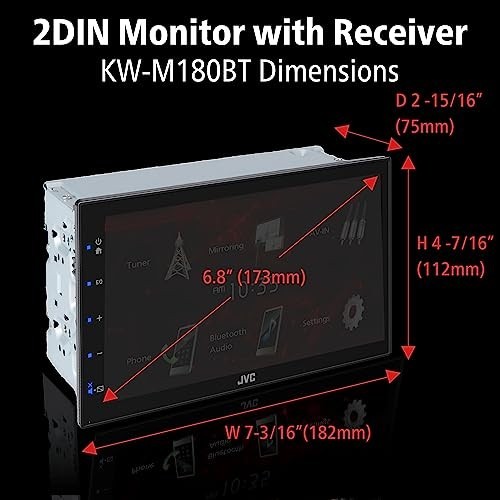 JVC KW-M180BT 6.8″ Bluetooth Digital Media Receiver with Rear Camera Input