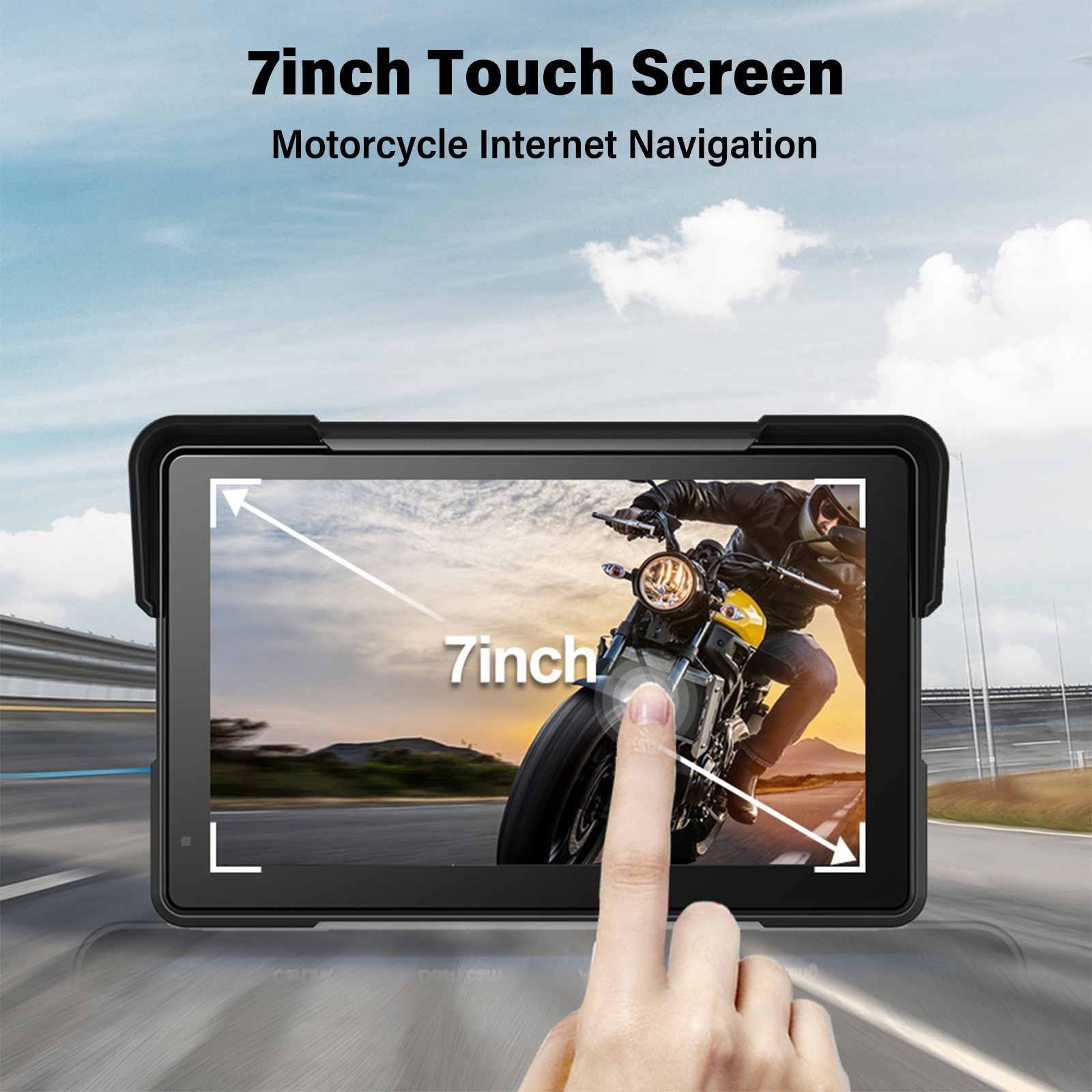 7″ Motorcycle Carplay GPS Navigation Wireless CarPlay & Android Auto Motorbike