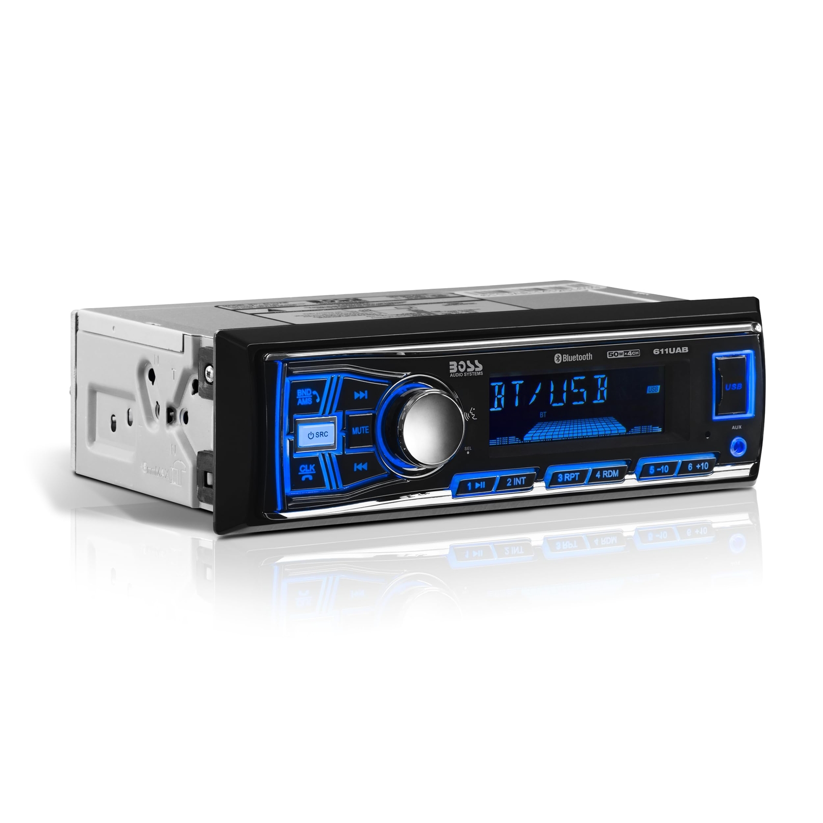 BOSS Audio Single DIN Bluetooth Receiver USB Aux AM FM Radio 50W x 4 Channels