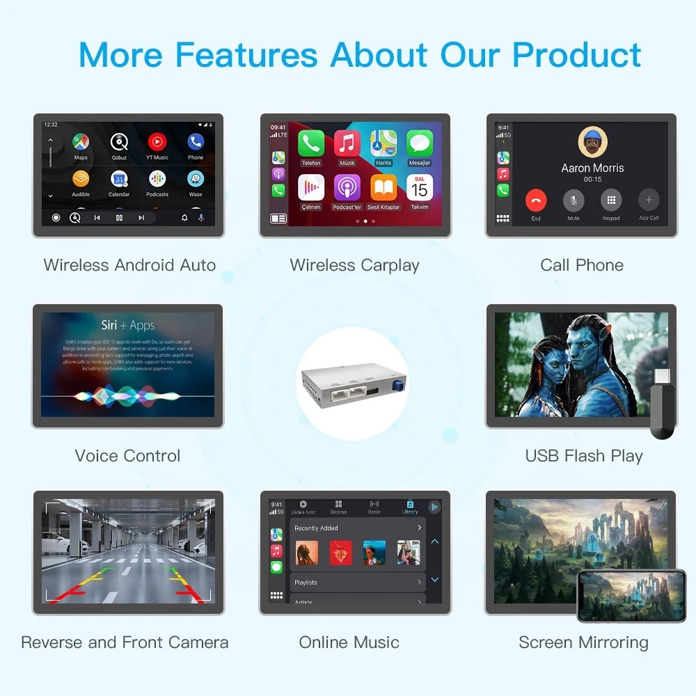 Wireless CarPlay Android Auto Retrofit Kit For Volkswagen With MIB1/MIB2 System