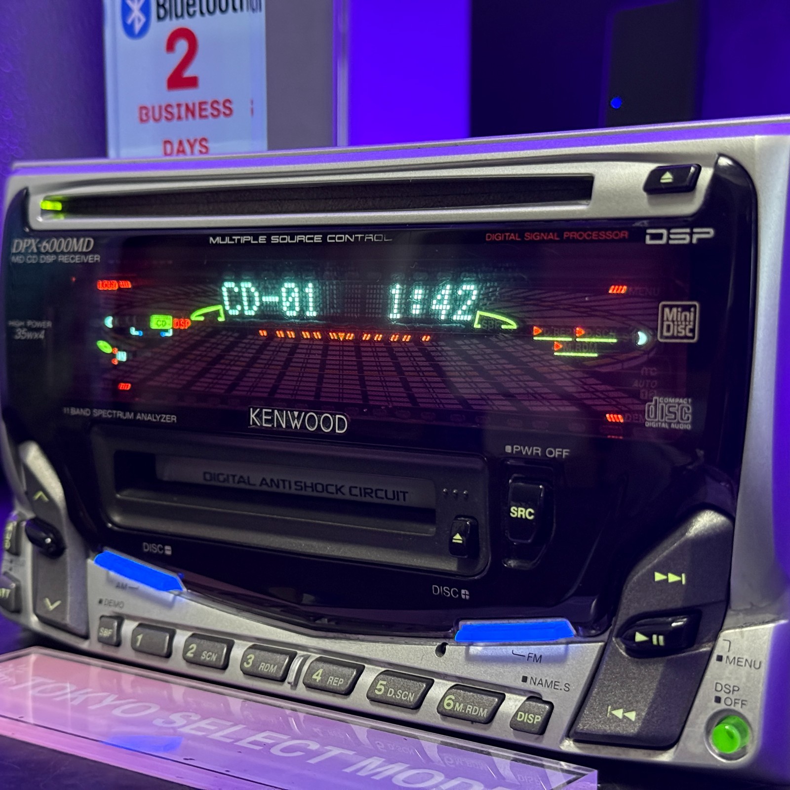 Kenwood DPX-6000MD 2DIN CD MD Car Audio Added Bluetooth JDM DSP Tested In Stock