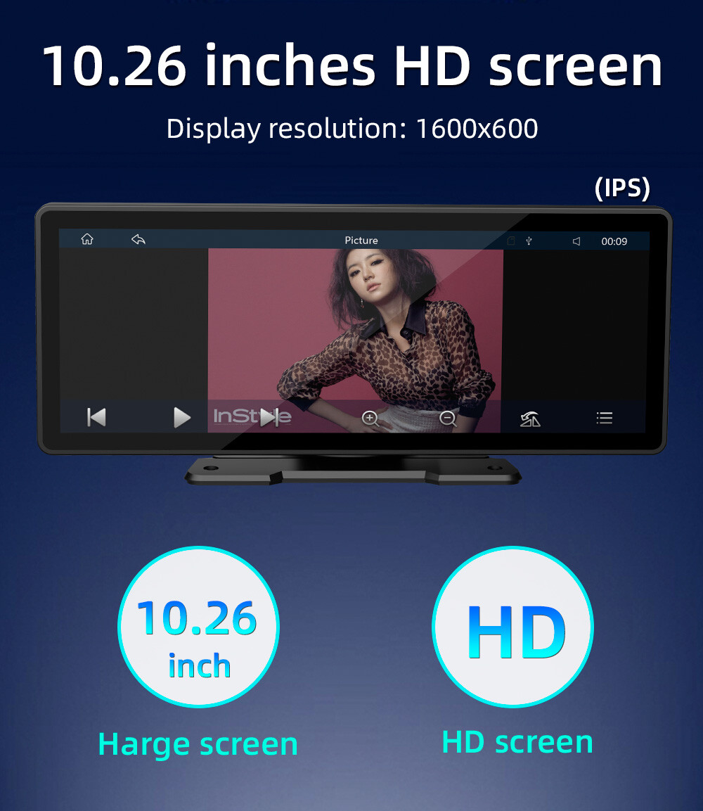 10.26 inch Car Stereo Bluetooth Android Auto Touch Screen Wireless Apple Carplay