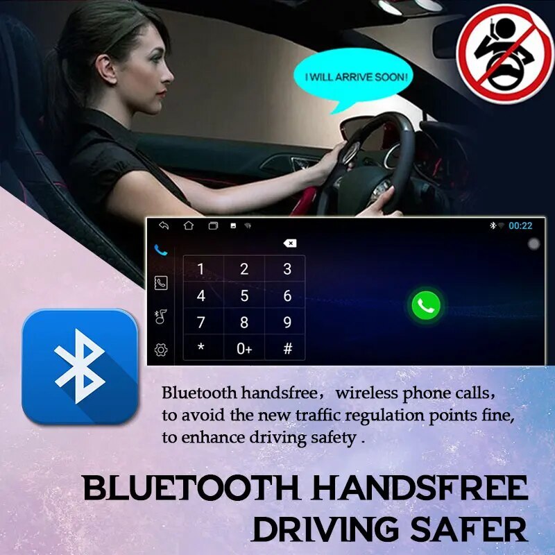 Single 1Din Car Radio Bluetooth 6.9″ Touch Screen GPS WiFi MP5 Player Multimedia