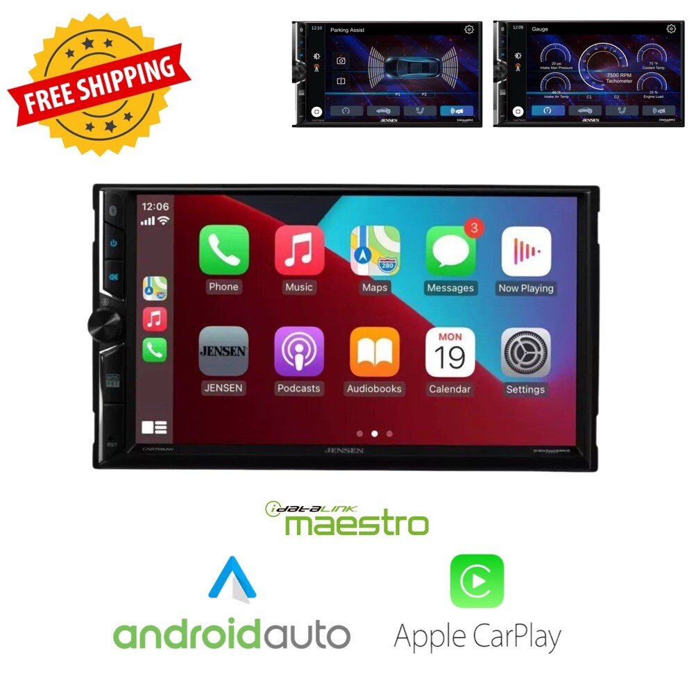 Jensen CAR714MW 7″ 2-DIN Multimedia Receiver W/ Bluetooth, CarPlay/Android Auto