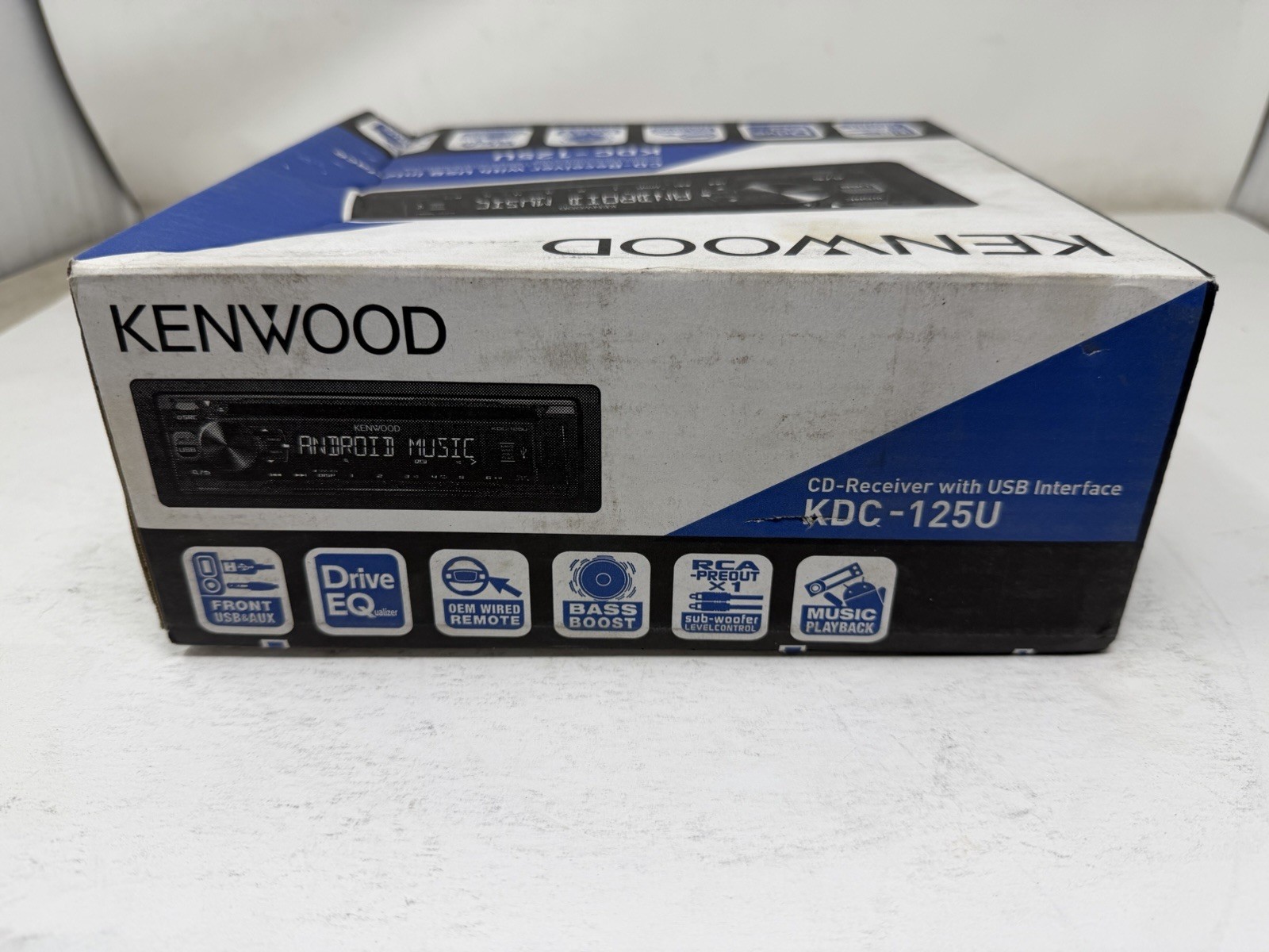 Kenwood KDC-125U CD-Receiver with Detachable Faceplate USB Bluetooth brand new