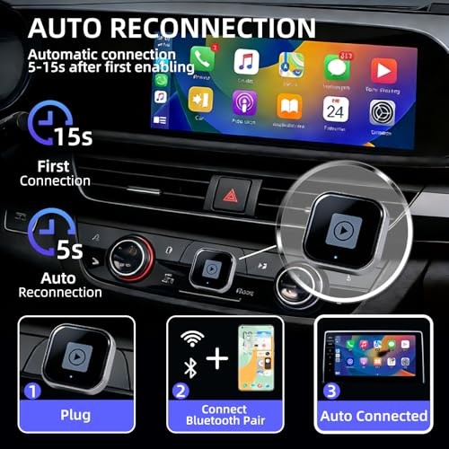 2026 Upgrade 2-in-1 Wireless CarPlay & Android Auto Adapter – Plug & Play