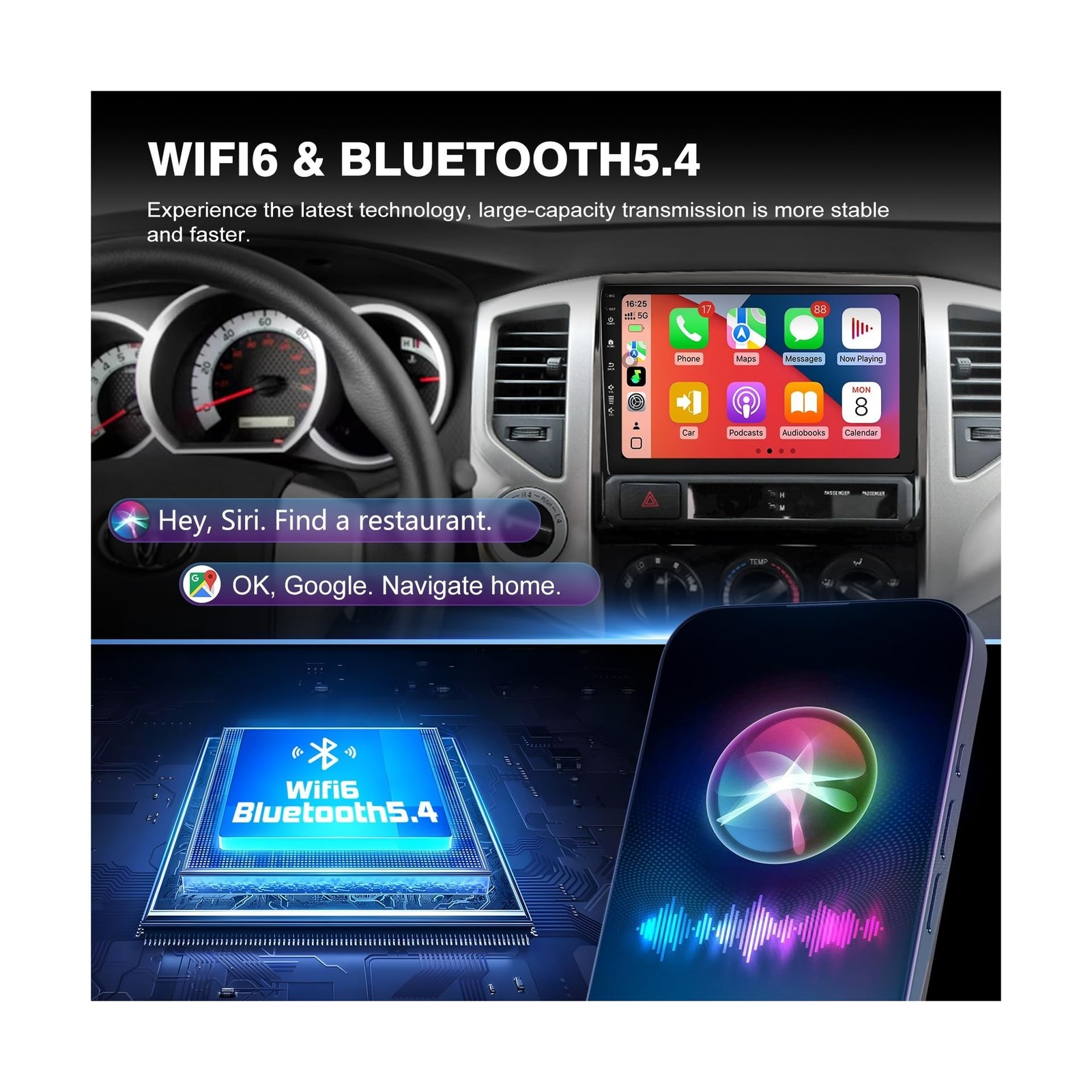 Car Radio Stereo for Toyota Tacoma 2005-2015,9″ Android 13 Touchscreen Head U…