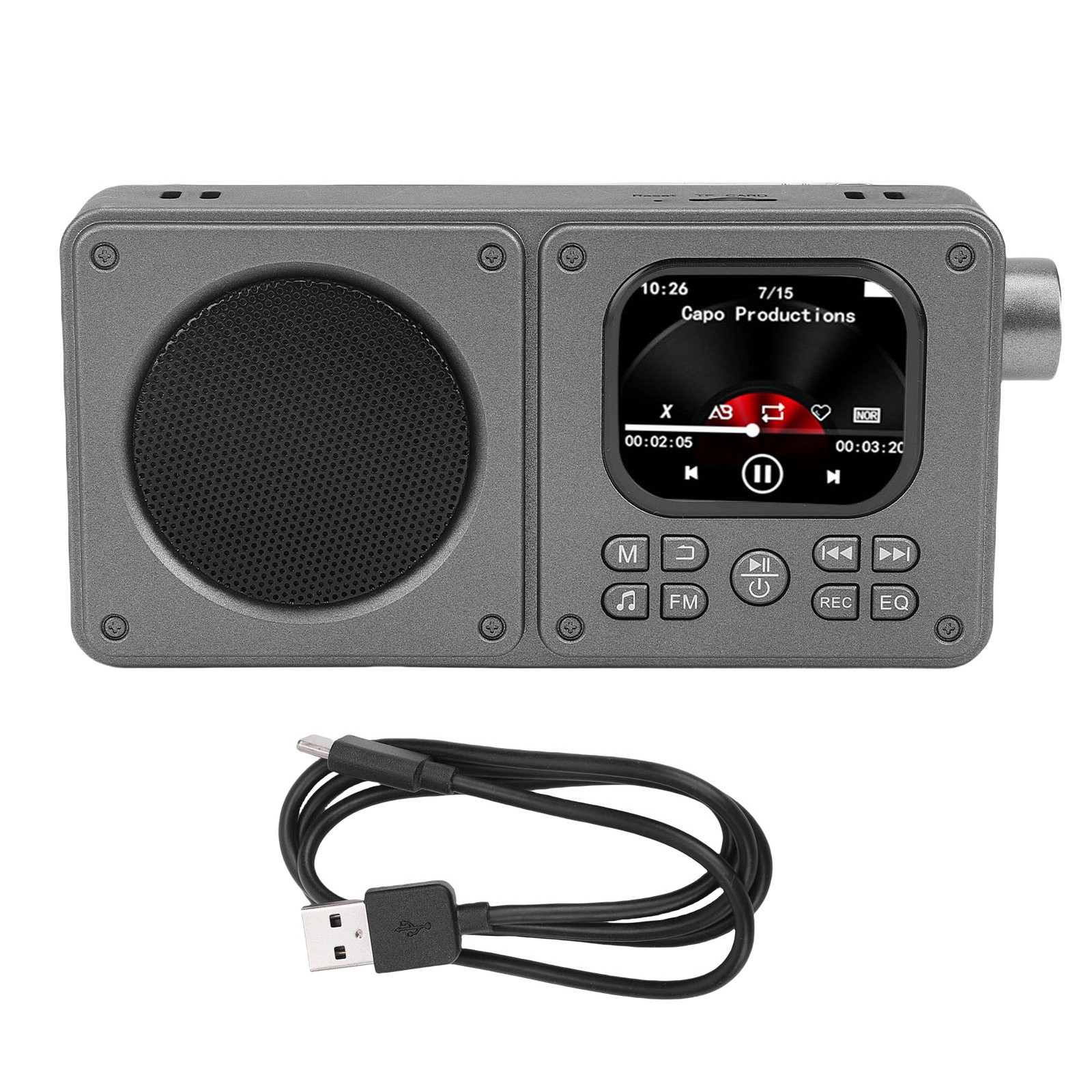 Video Radio AM FM 2.01 Inch Screen MP3 MP4 Player Bluetooth 5.4 Speaker Por FSZJ