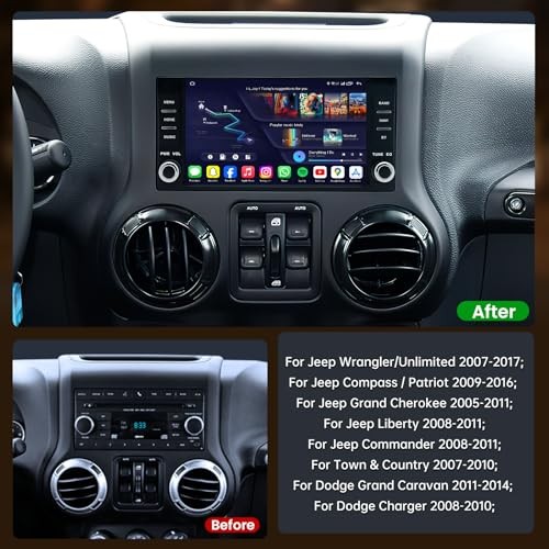 [4G+64G] Car Radio for Jeep JK Wrangler 2007-2017: 7″ 7 Inch 4GB RAM+64GB ROM