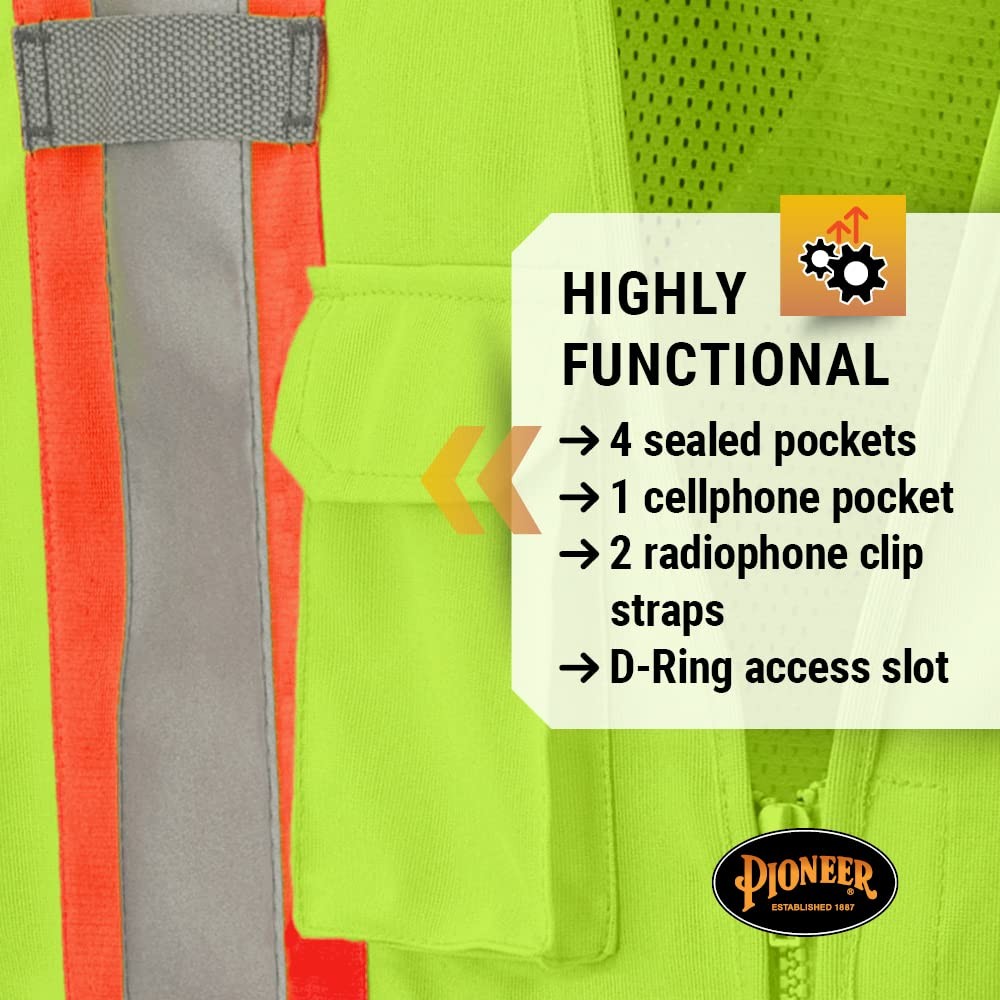 Pioneer Hi-Vis Safety Vest – StarTech Reflective Tape – Snap Break Away, Breatha
