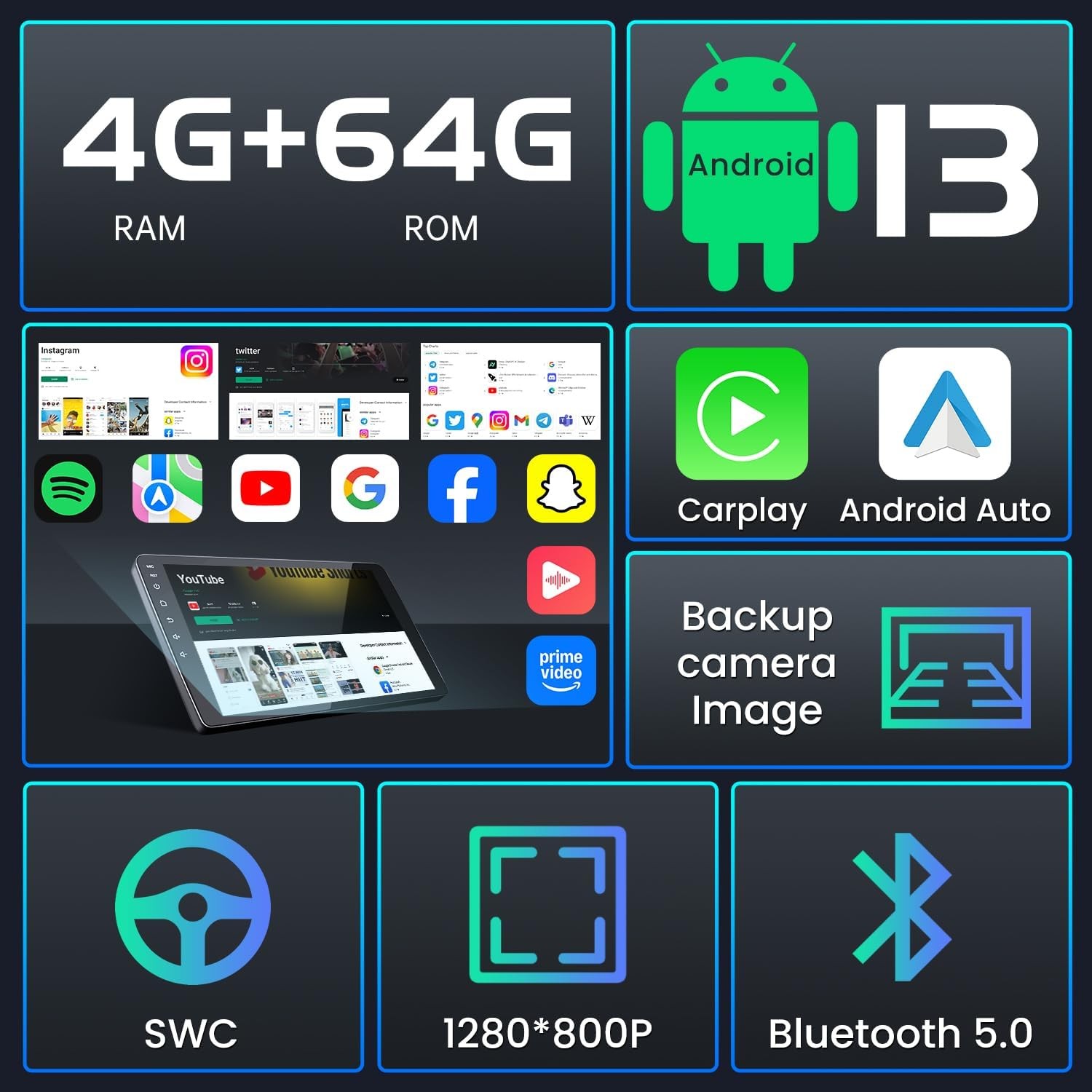 7″ Car Radio Stereo for Ford F150 2004-2008 Android Carplay GPS FM 8 CORE 4G+64G