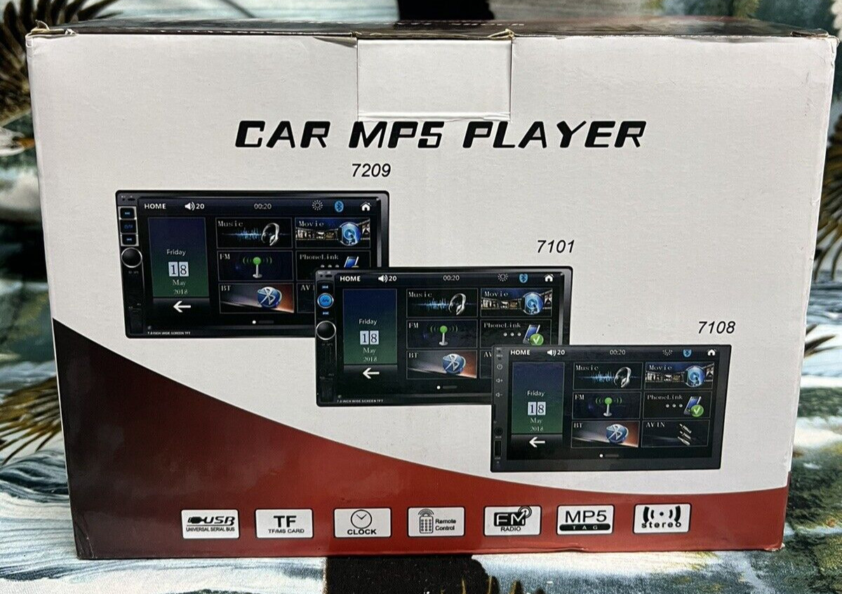 7″ Car MP5 Player (Bluetooth, Backup Cam, BT/FM/TF/USB) NEW
