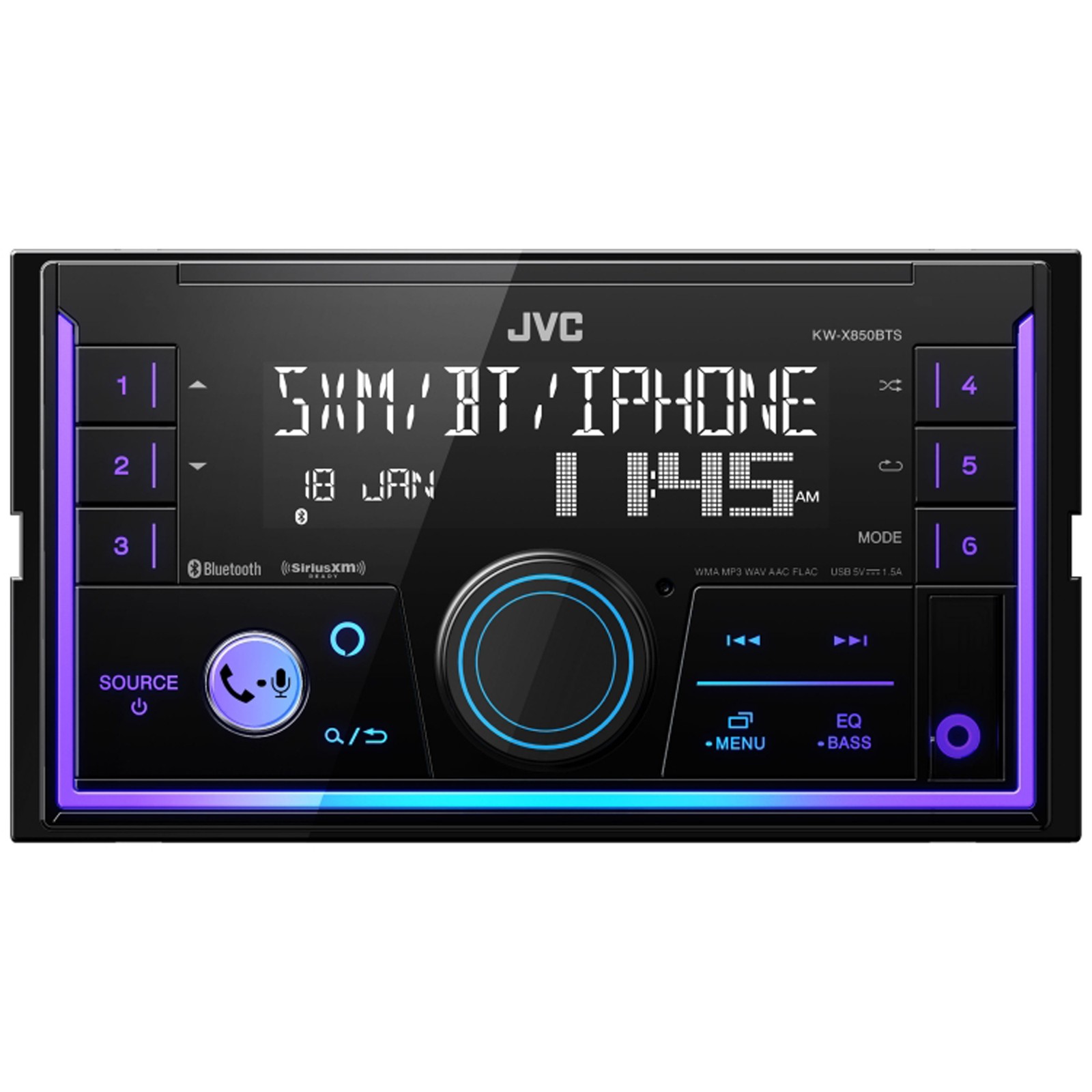 JVC KW-X850BTS 2-DIN CD Receiver featuring Bluetooth® / USB / SiriusXM / Amaz…