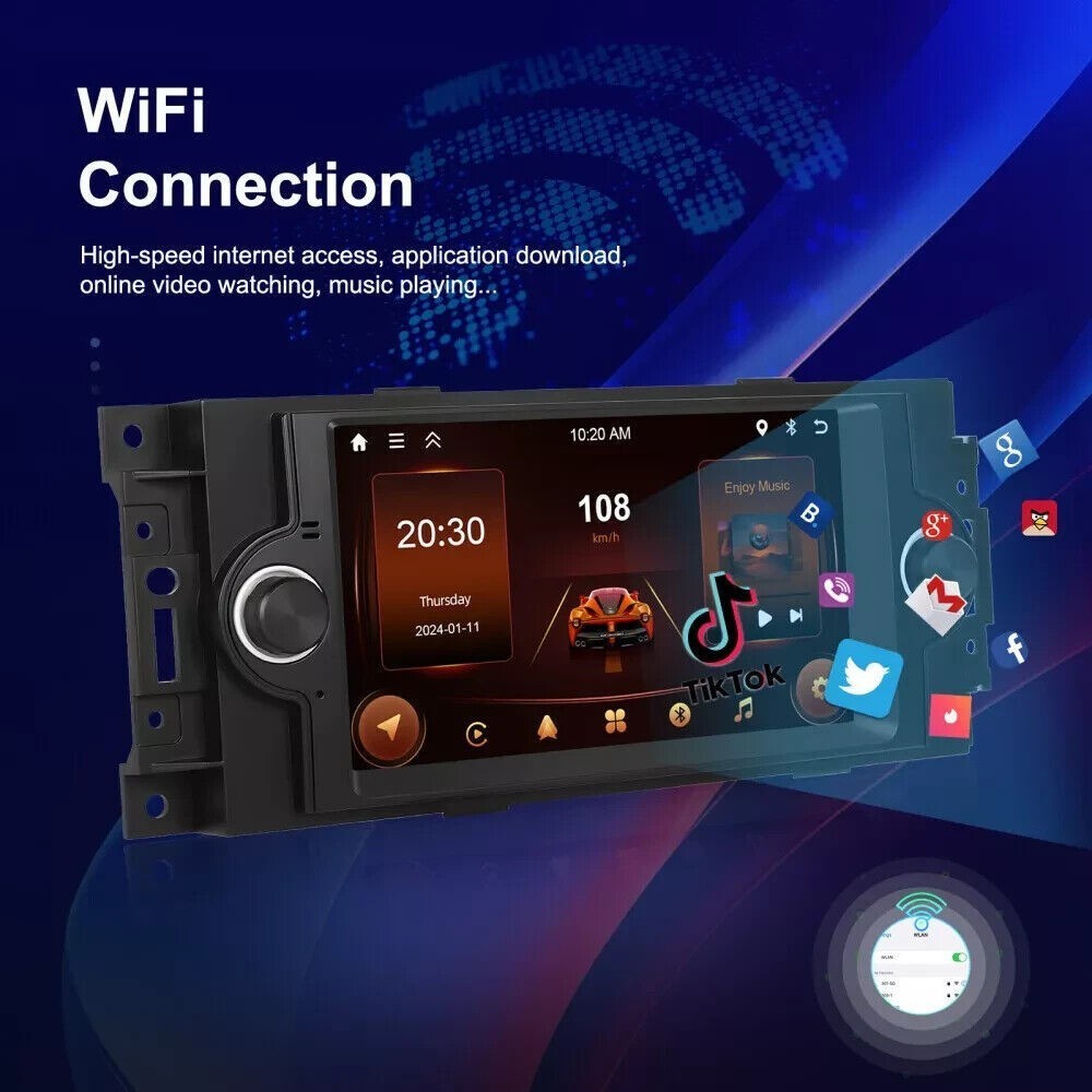 Radio Stereo Wireless Carplay GPS Maps Navi Touch Screen For Dodge Jeep Chrysler