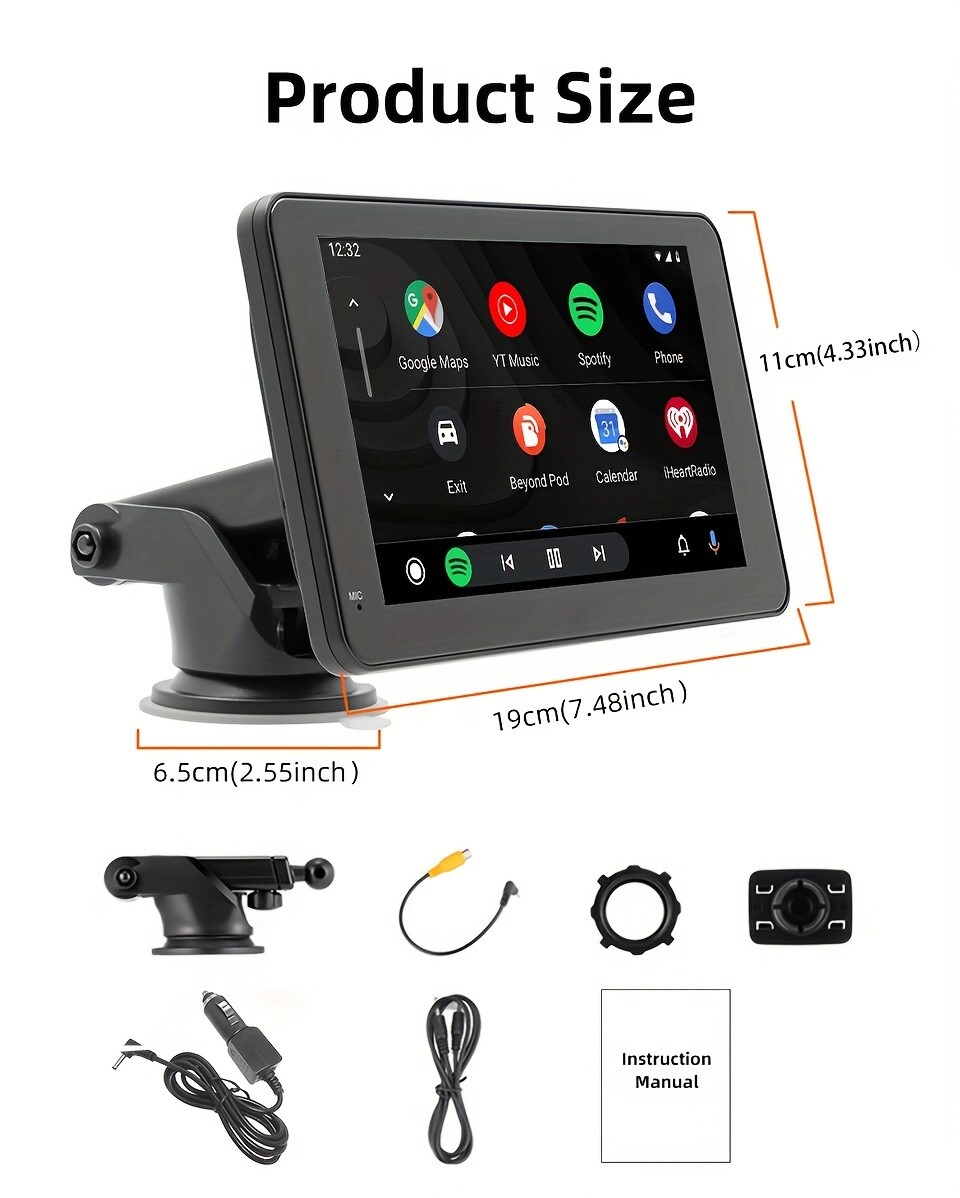 Universal 7-inch touch screen car stereo wireless portable Android iOS wireless