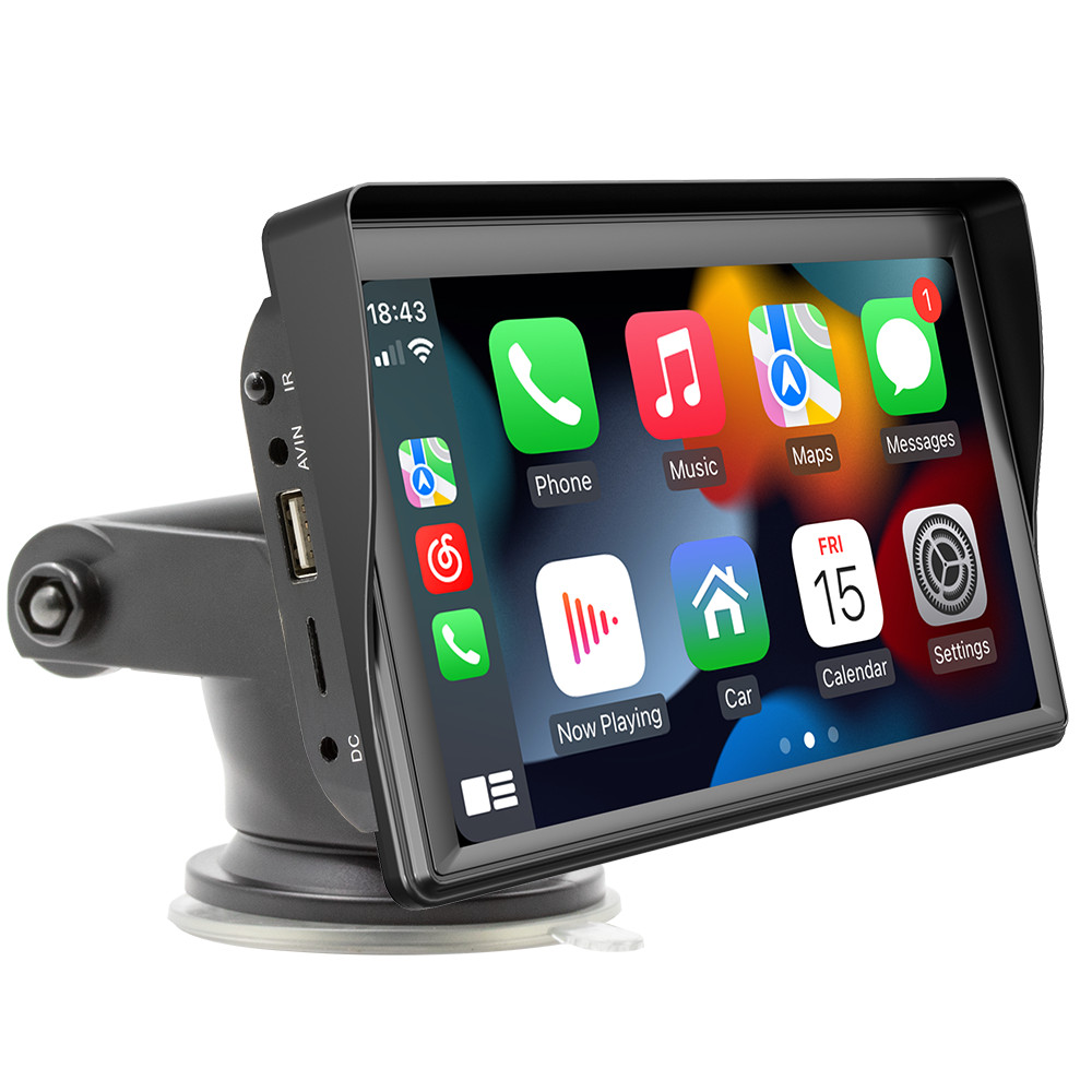 7″ Portable WIFI Wireless Carplay Android Auto Car Radio MP5 Player Type-C US
