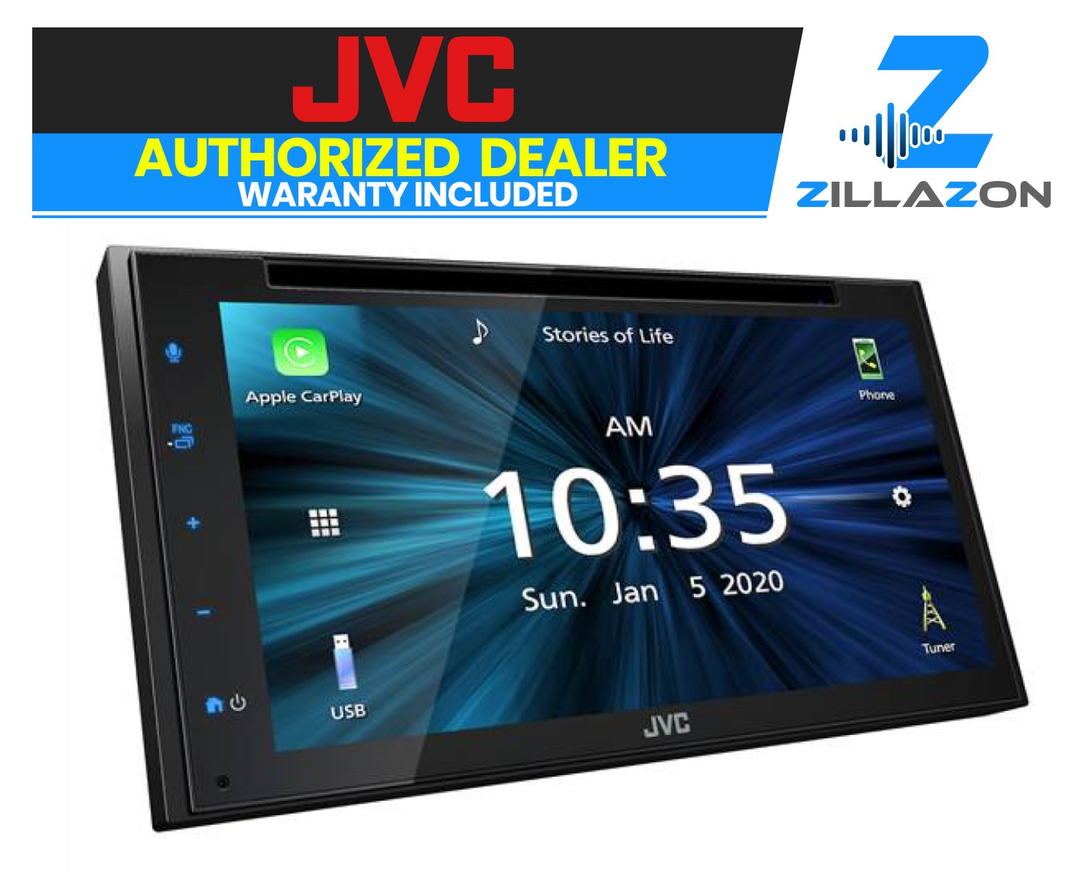 JVC KW-V660BT Apple CarPlay Android USB Mirroring Bluetooth CD DVD Car Receiver
