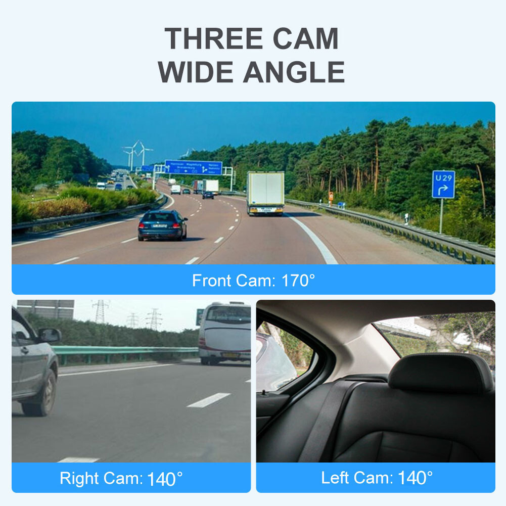 Dash Cam 4 Channel Driving Recorder Car DVR Front Left Right Rear Night Vision