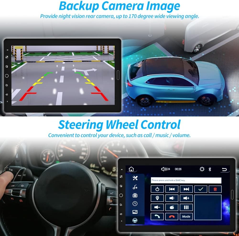 10.1″ Carplay Car Stereo Radio Single 1Din Rotatable Touch Screen Bluetooth MP5