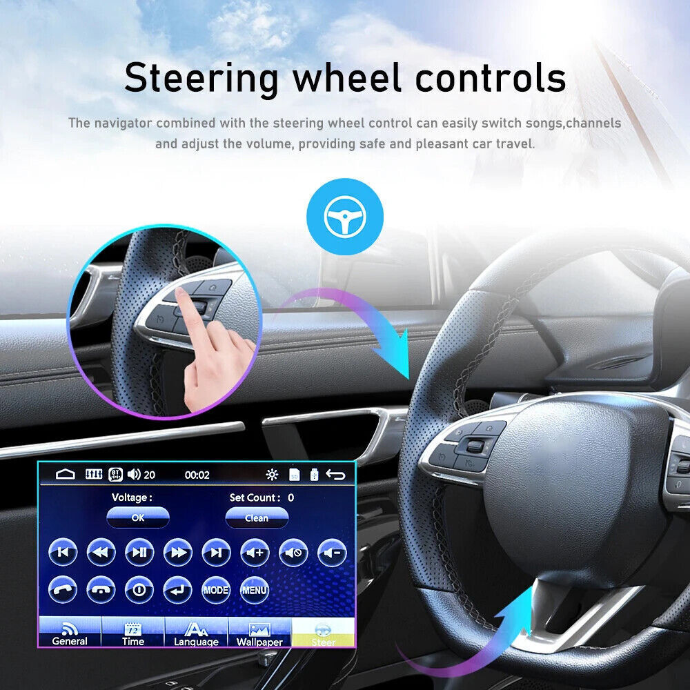 1 DIN 7″ Carplay Car Radio Stereo Flip Out Player Touch Screen Bluetooth GPS+cam
