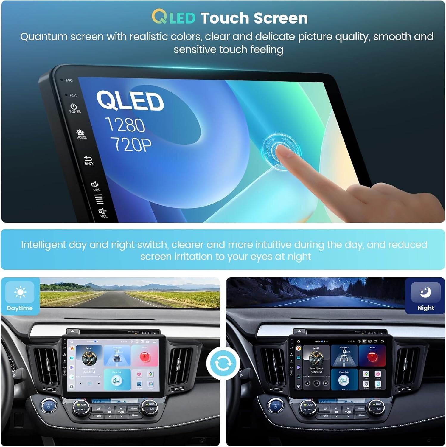 Roadanvi 10.2″ Radio for Toyota RAV4 2013-2018 Apple Carplay Android 12 Car GPS