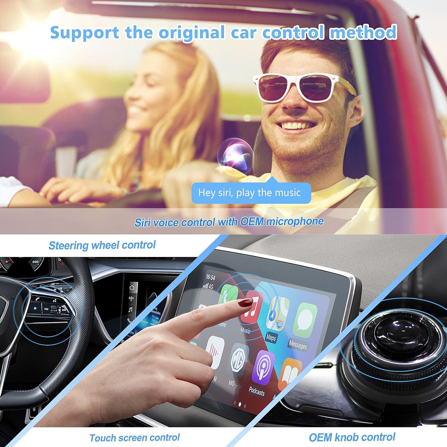 U2-AIR Wireless CarPlay Adapter for Apple iPhone, Convert Wired to Wireless P…