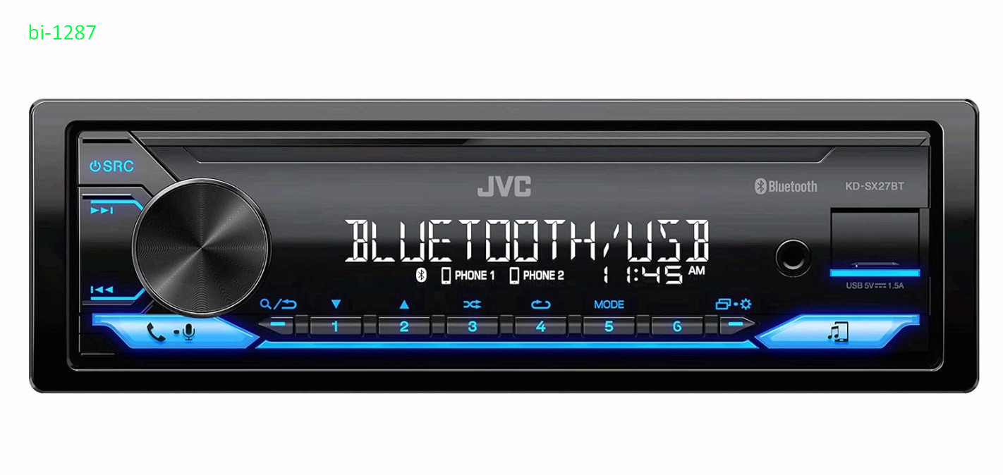 KD-SX27BT Bluetooth Car Stereo, 100W USB/AUX Single DIN Receiver