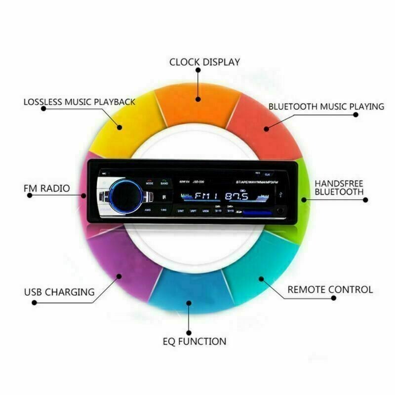 Bluetooth Car Stereo Audio In-Dash FM Aux Input Receiver SD USB MP3 Radio Player