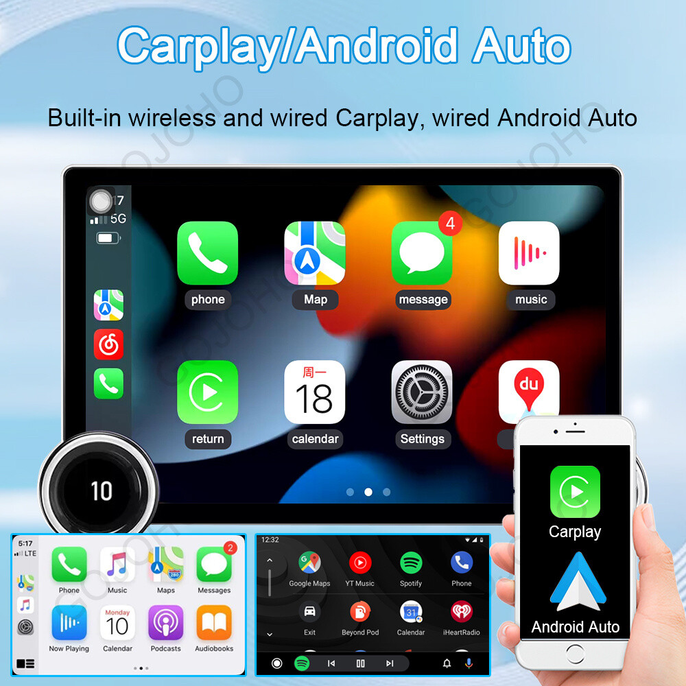 8-Core 10.1 inch Android 13 4GB+64GB Car Stereo Radio GPS Navi WiFi 2K QLED DSP