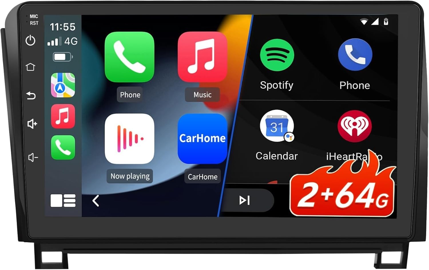 2+64 ROM Car Stereo GPS Radio 4 Toyota Tundra 2007-2013 Sequoia 08-18 Android 13