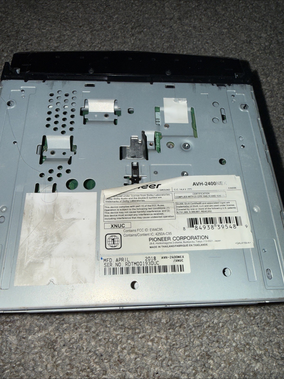 PIONEER 7″ IN-DASH DVD RECEIVER ONLY | AVH-2400NEX | BLACK ~ NO HARNESS ~ Nice