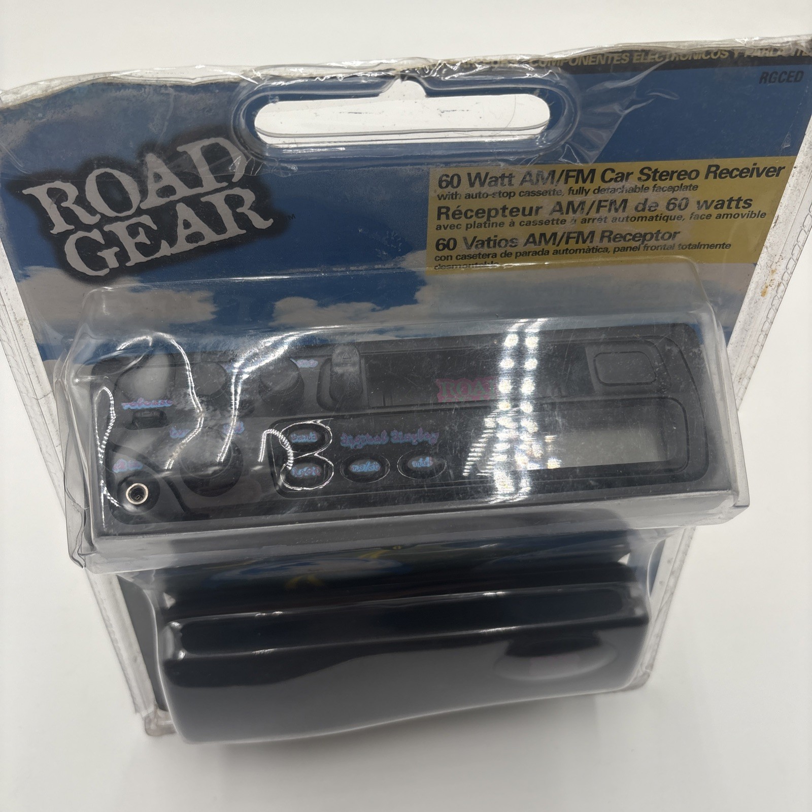 Vintage Road Gear 60 Watt AM/FM Car Stereo Cassette Receiver w/CD Input Open