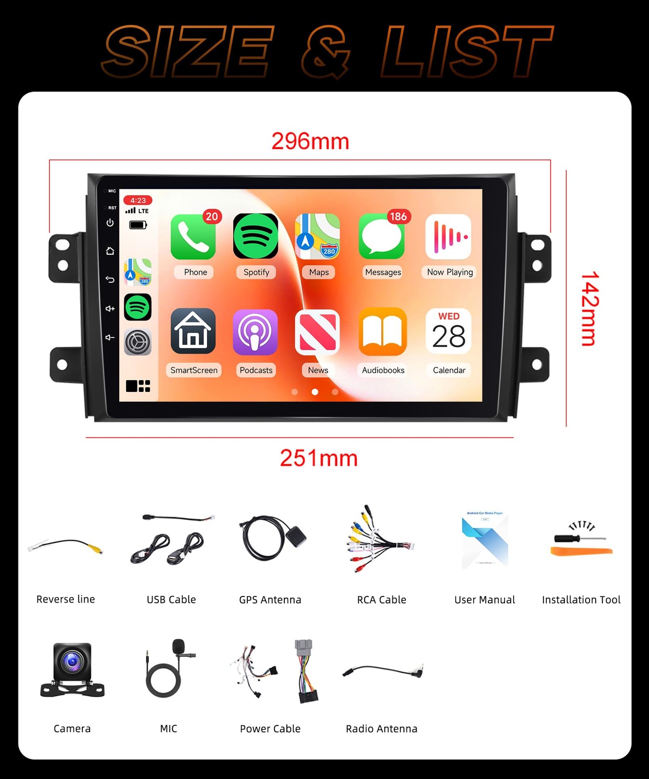Rimoody 4Core 4G64G Android 15 Car Stereo Radio For Suzuki Sx4 2006-2013