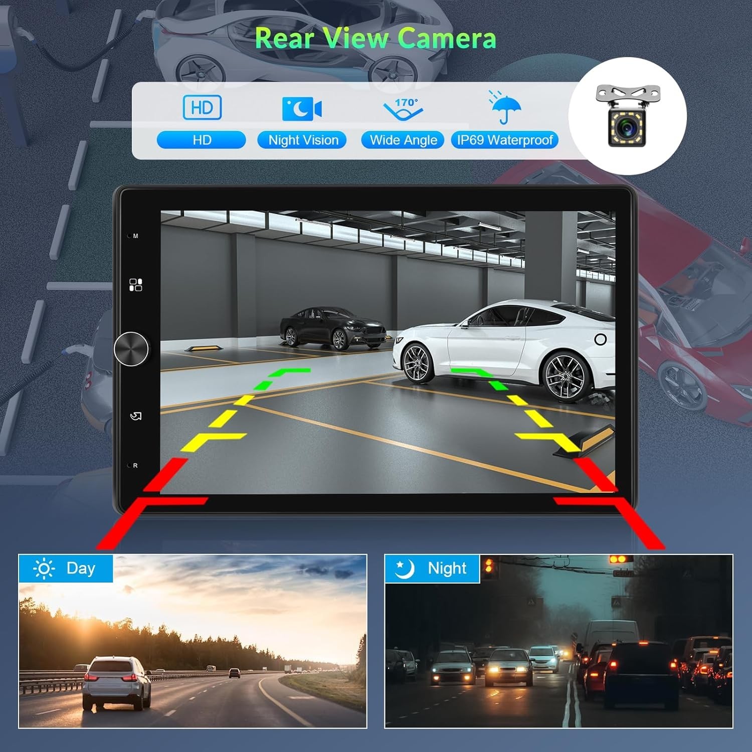10.4″ Rotatable Touchscreen with HD Backup Camera and Subwoofer Support