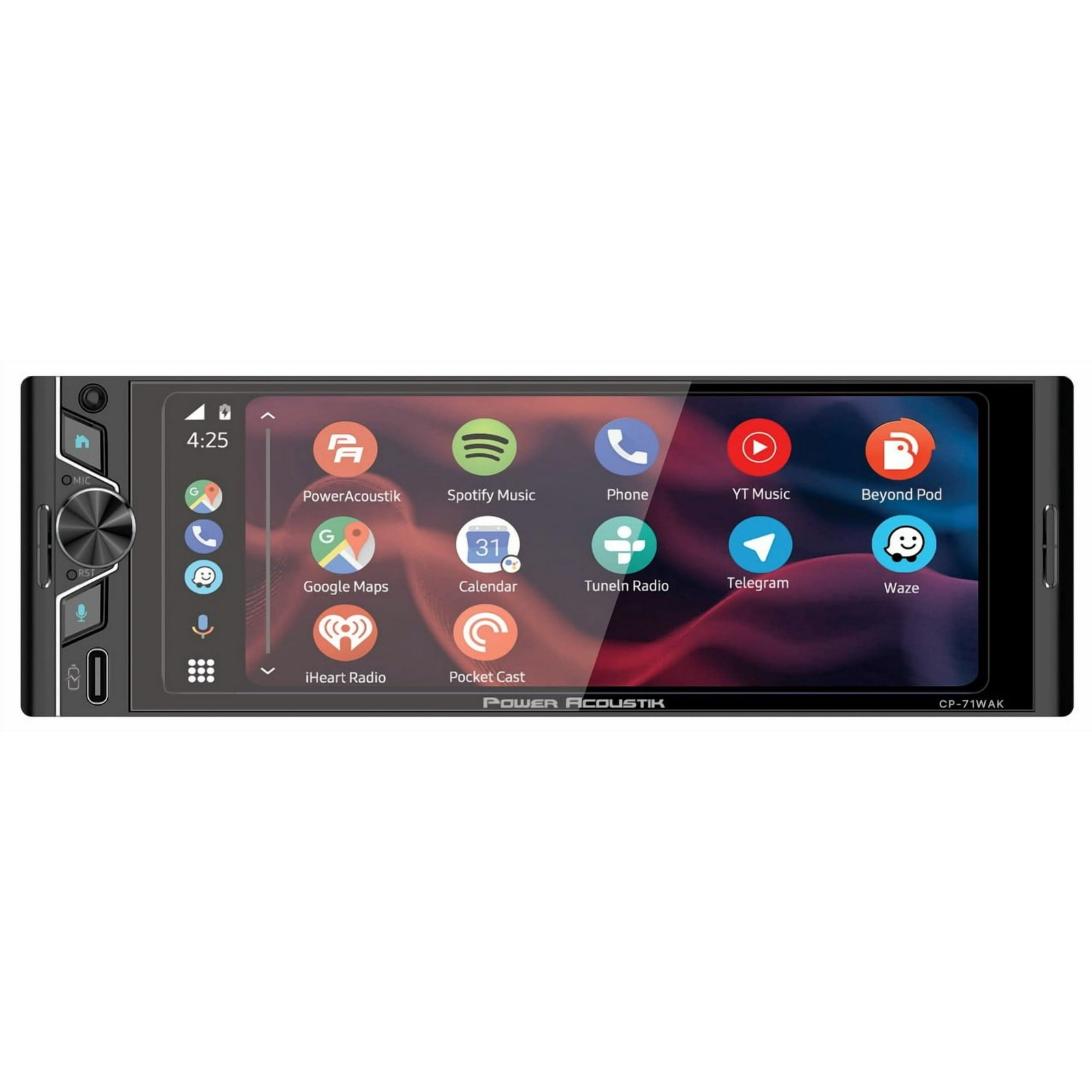 Power Acoustik CP-71WAK Single DIN 6.5″ Color Touchscreen Car Stereo with Blueto