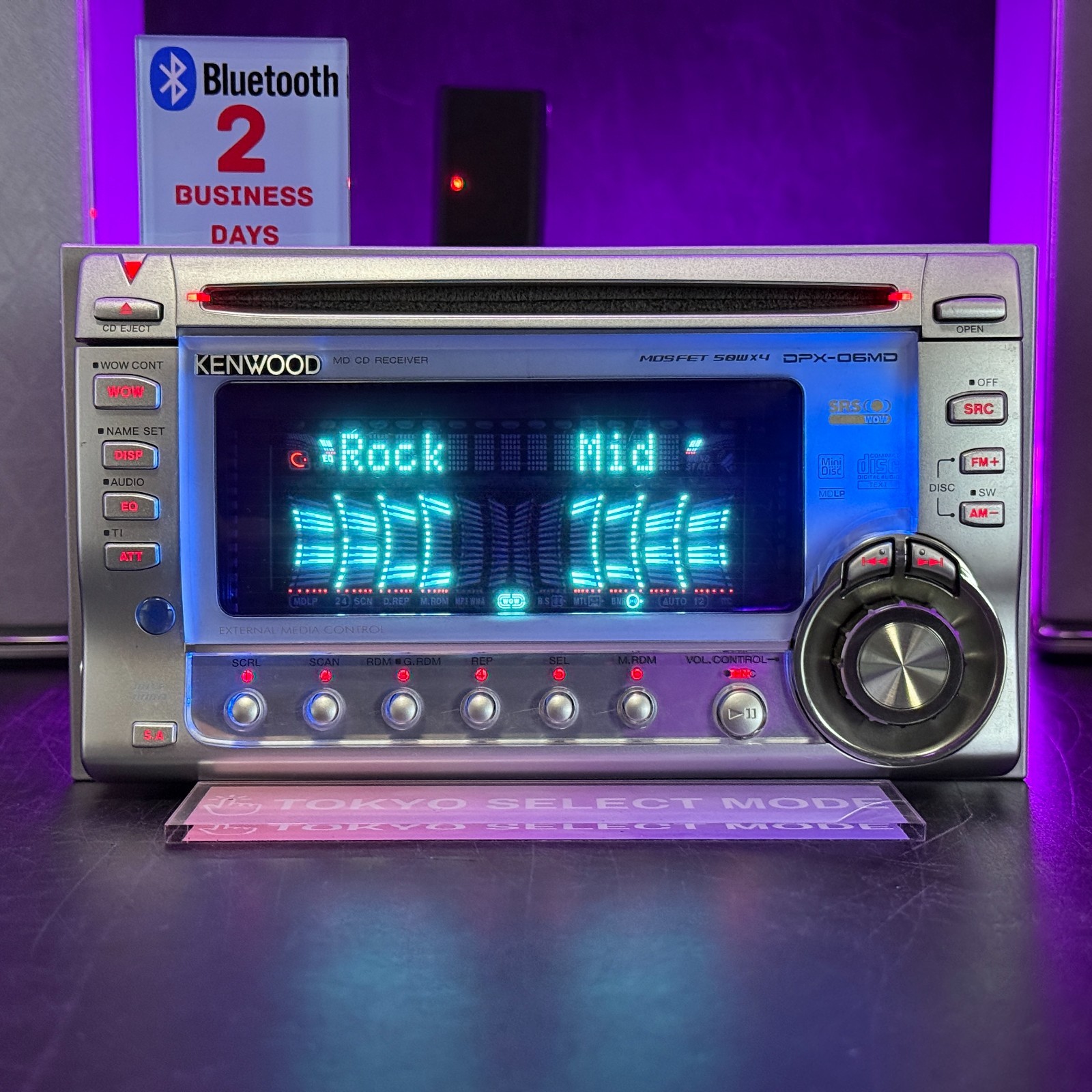 KENWOOD DPX-06MD 2DIN Car Audio CD MD Player JDM Added Bluetooth Tested In Stock