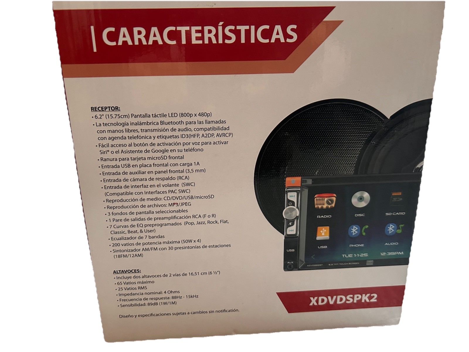 Dual Car DVD Multimedia Receiver and Two 6.5 2-way Speakers (XDVDSPK2) New