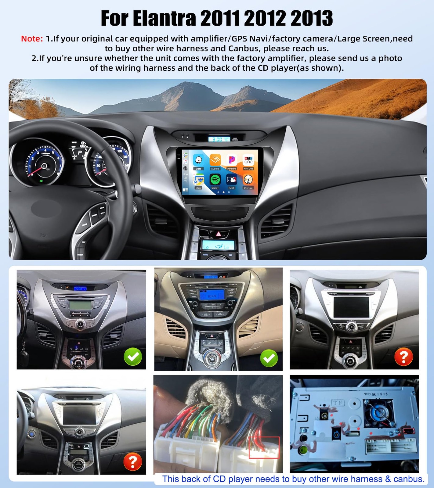 Sixtop 264G Android Car Stereo For Hyundai Elantra 2011 2012 2013 Wireless