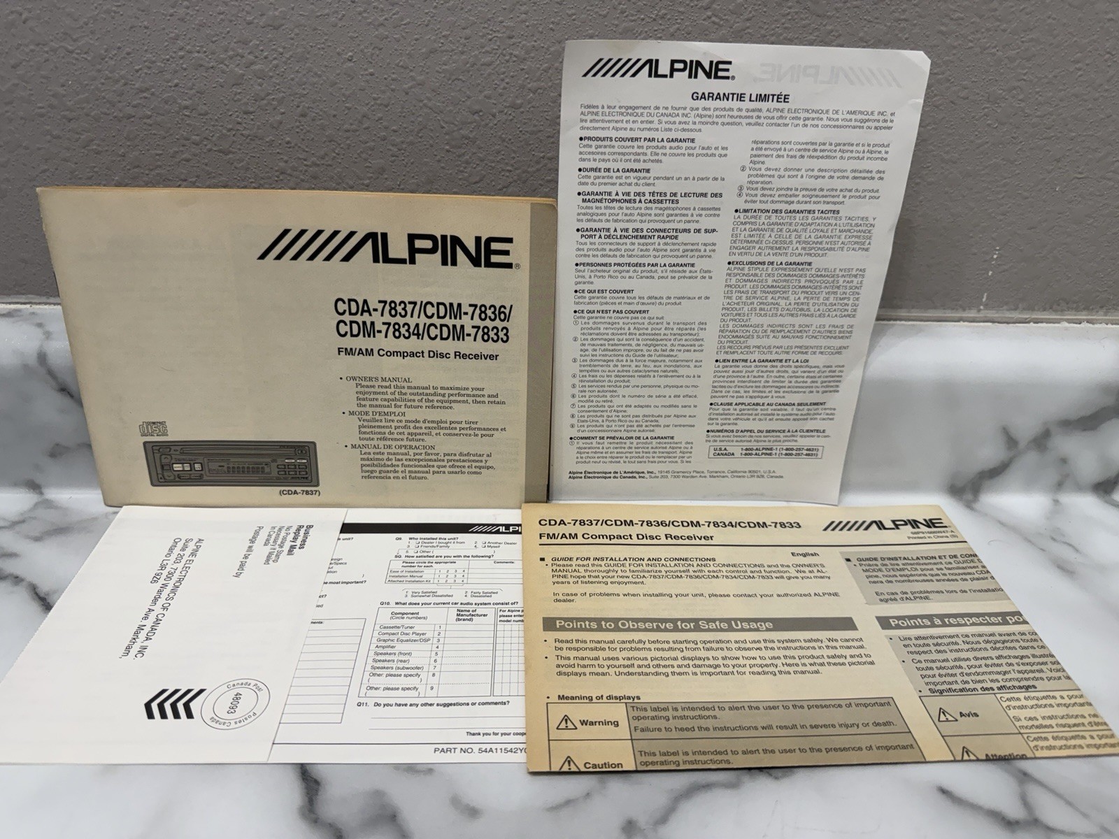 ALPINE Car Audio Stereo In Dash CD Unit Old School CDM-7833 Vintage Rare! W Box