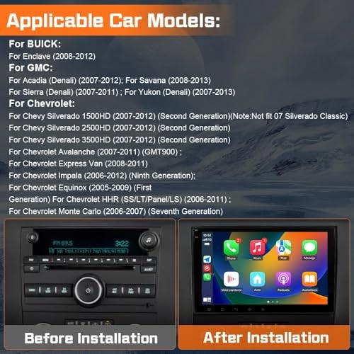 4Core 64GB ROM Car Radio Stereo for Chevy Silverado Tahoe GMC Sierra 2GB+64GB