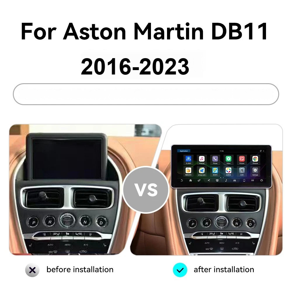 12.3″ Car Radio Stereo GPS Carplay Android Auto For Aston Martin DB11 2016-2023
