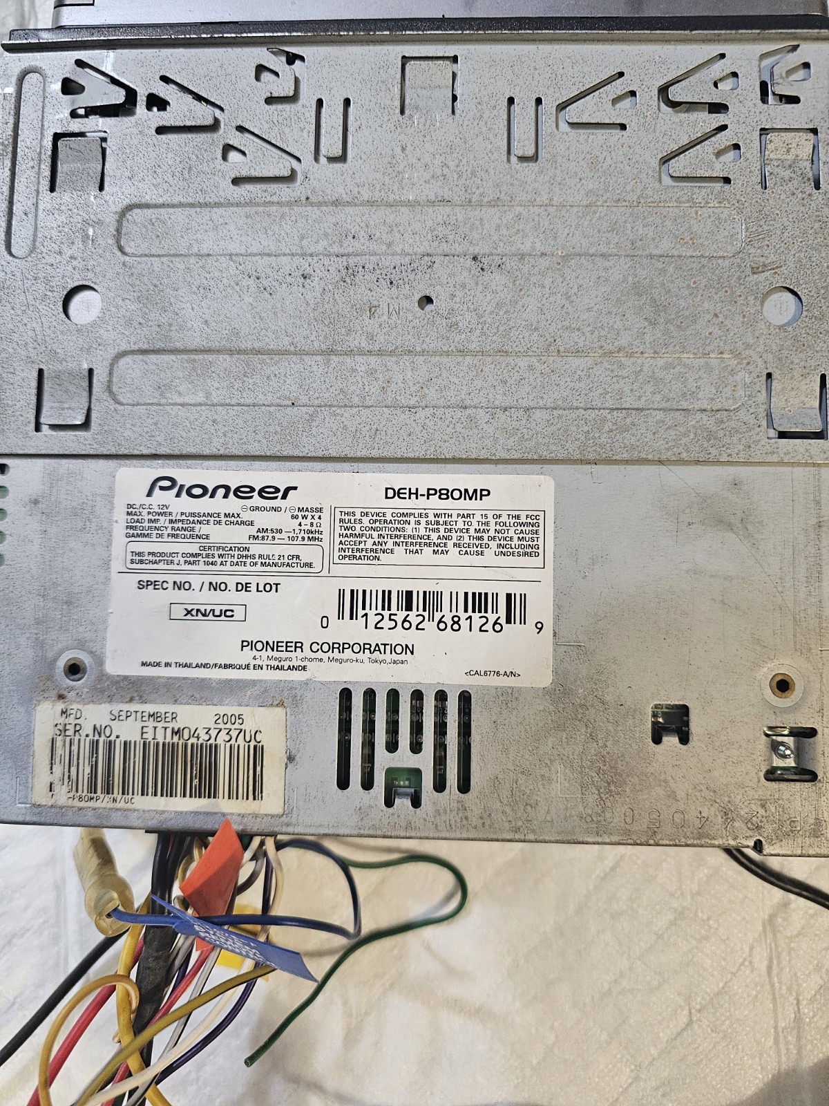 Pioneer Deh-p80mp Cd Receiver