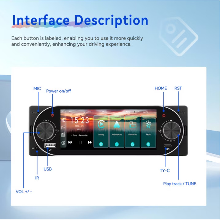 Estereo De Pantalla con Bluetooth Para Coche Carro Auto MP3 Player WMA/WAV/APE/F