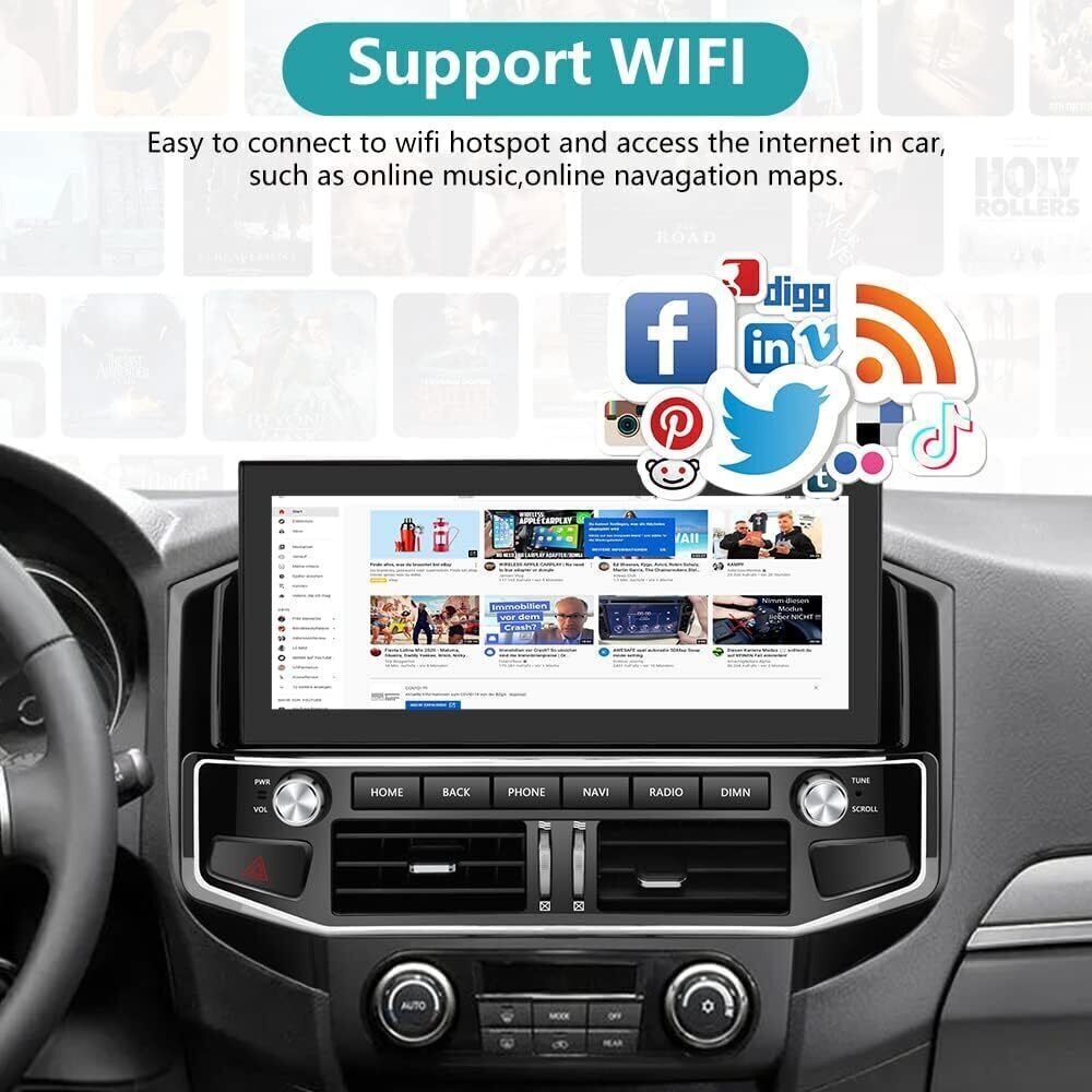 12.3″ HD Car Radio GPS Navi Android 4+32GB For 07-20 Mitsubishi Pajero V93 V97