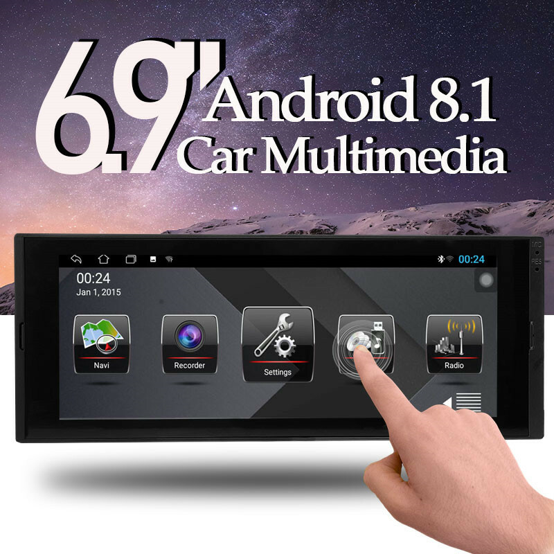 1 Din Car Stereo FM Radio MP5 Player 6.9in IPS Touch Screen BT GPS WiFi 1+16G