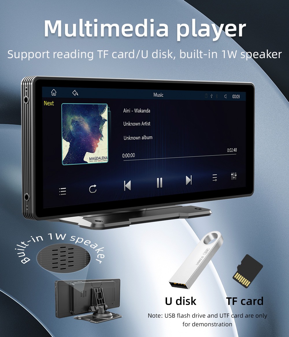 10.26″ Portable Car Stereo Wireless Apple CarPlay Android Auto IPS Screen Radio