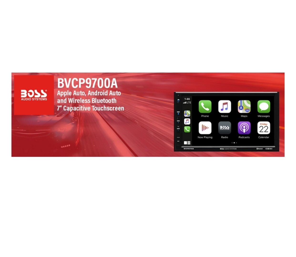NEW BOSS Audio BVCP9700A 2 Din Apple CarPlay Android Auto Car Stereo System