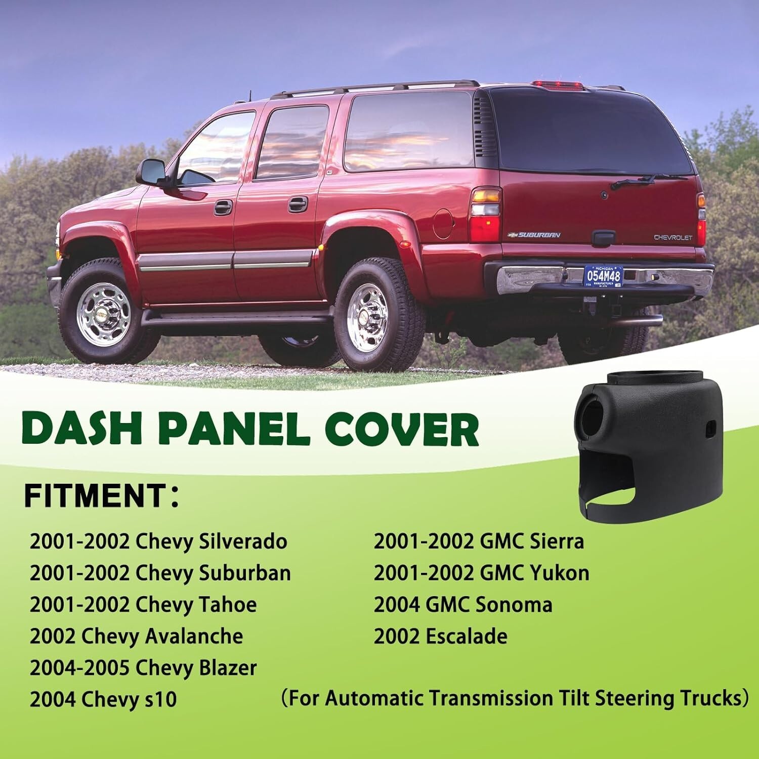 Upper & Lower Steering Column Trim Cover Kit Compatible with 2001-2002 Chevy